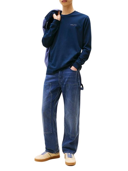 T-shirt manica lunga in cotone blu Tommy Jeans | DM0DM21594C1G